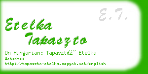 etelka tapaszto business card